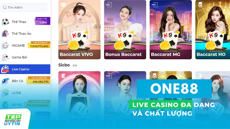 Live casino ONE88 đầy độc đáo
