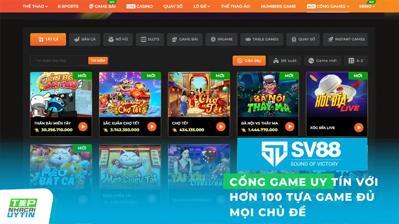 cổng game uy tín sv88