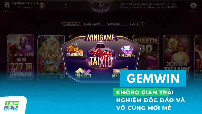Gemwin - Game bài đổi thưởng đại phú quý có cả trên Android/IOS 17 Các mini game tại Gemwin như "Thuỷ cung" hay "Kim cương" là sự lựa chọn lý tưởng cho những khoảnh khắc giải trí nhanh, phần thưởng hấp dẫn